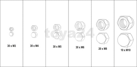 150 PCS SS STEEL NUTS ASSORTMENT (YT-06775)