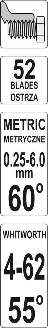 SCREW PITCH GAUGES METRIC AND WHITWORTH (YT-29984)