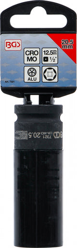 IMPACT SOCKET, LONG, THIN-WALLED | WITH PLASTIC PROTECTION | 12.5 MM (1/2") | 20.5 MM (7321)