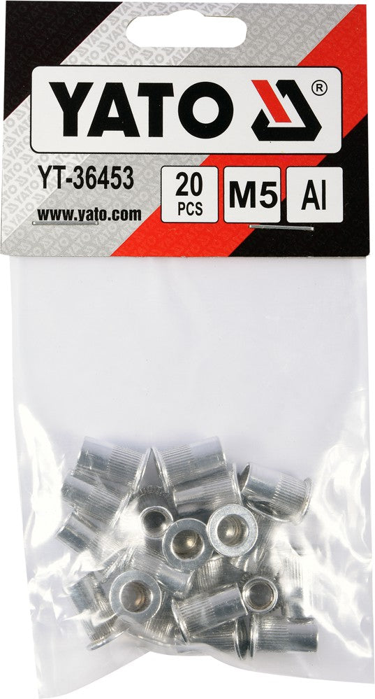 THREADED ALUMINUM RIVET NUTS M5, 20PCS (YT-36453)