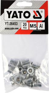THREADED ALUMINUM RIVET NUTS M5, 20PCS (YT-36453)