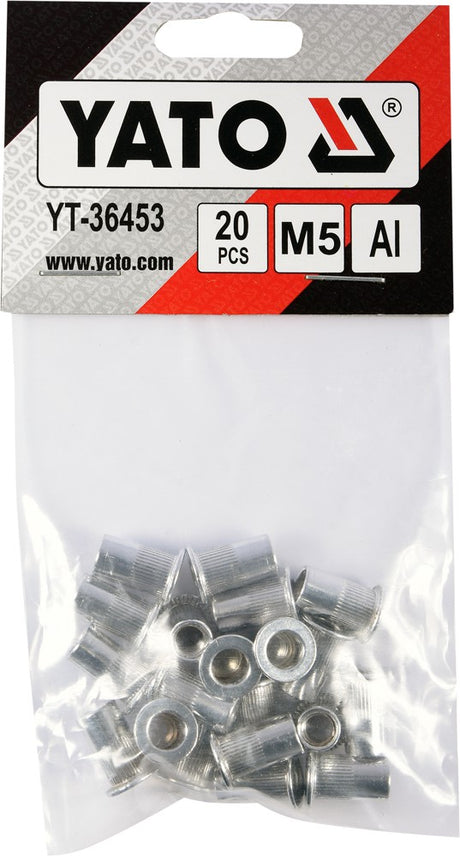 THREADED ALUMINUM RIVET NUTS M5, 20PCS (YT-36453)