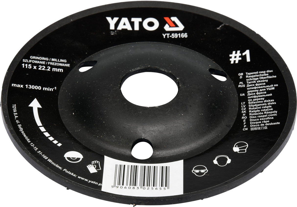 TAPERED RASP DISC 115MM NO1 (YT-59166)