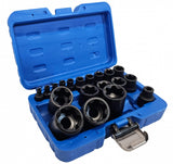 IMPACT SOCKET SET | E-TYPE PLUS | 6.3 MM (1/4"), 10 MM (3/8"), 12.5 MM (1/2") | EP4 - EP32 | 19 PCS. (S11019)