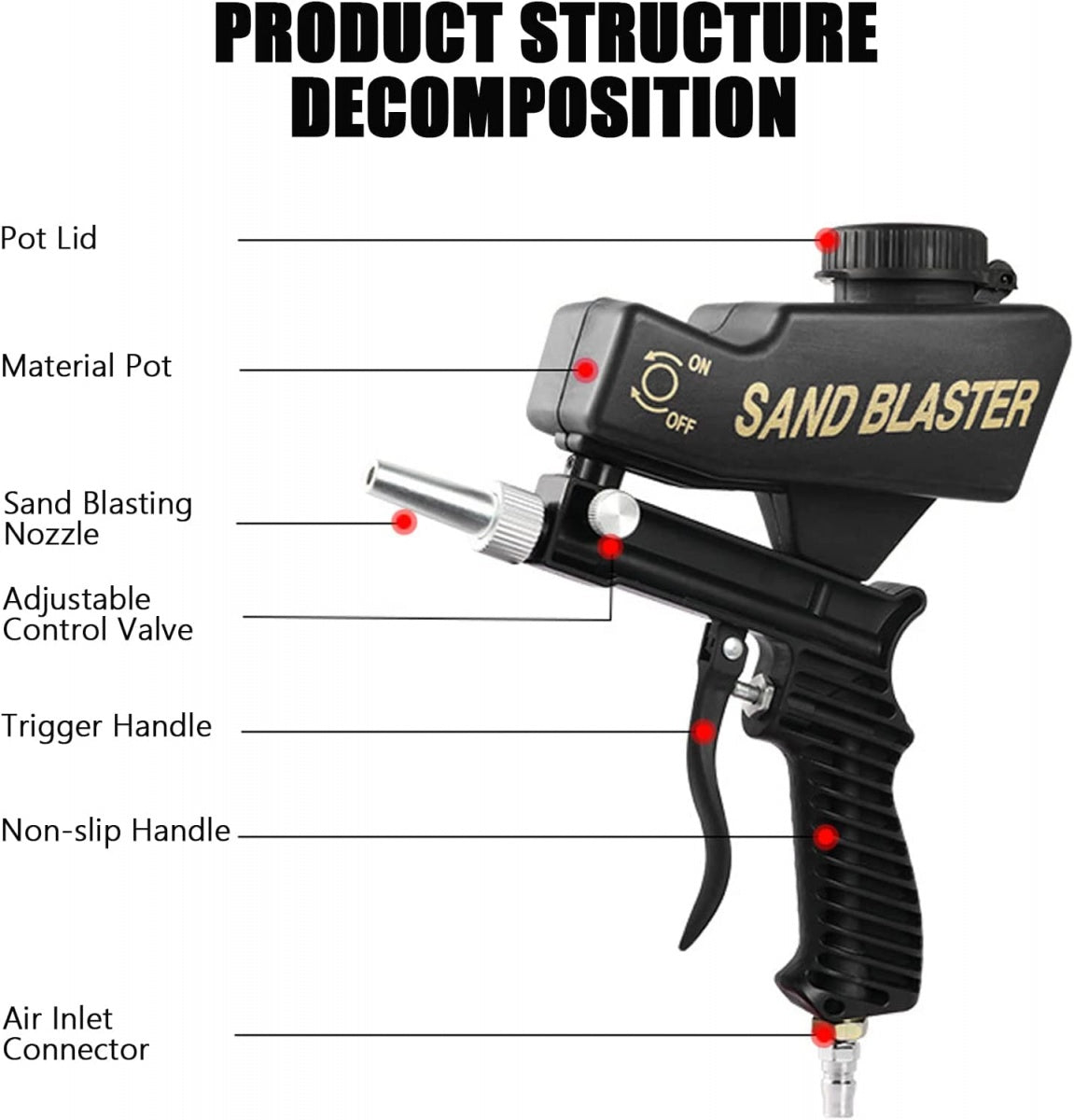 SANDBLASTING GUN WITH TOP CONTAINER (AG3S)