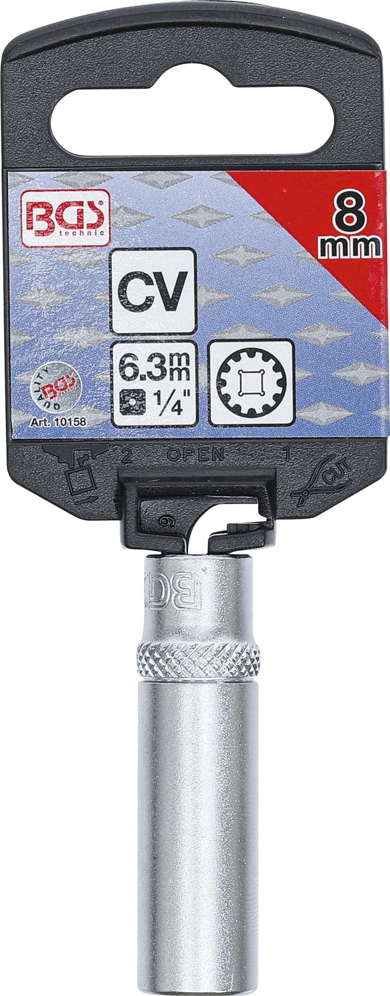 SOCKET, GEAR LOCK, DEEP | 6.3 MM (1/4") DRIVE | 8 MM (10158)