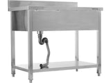 STAINLESS STEEL TABLE WITH SINK | 100 X 60 CM (YG-30900)