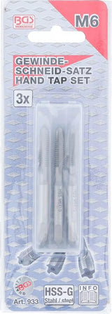 TAP SET | STARTER, PLUG, BOTTOMING TAP | HSS-G | M6 X 1.0 | 3 PCS. (933)