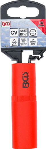 VDE SOCKET, HEXAGON | 12.5 MM (1/2") DRIVE | 16 MM (72066)