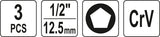 PENTAGON BRAKE SOCKET BIT SET 1/2" (YT-06807)