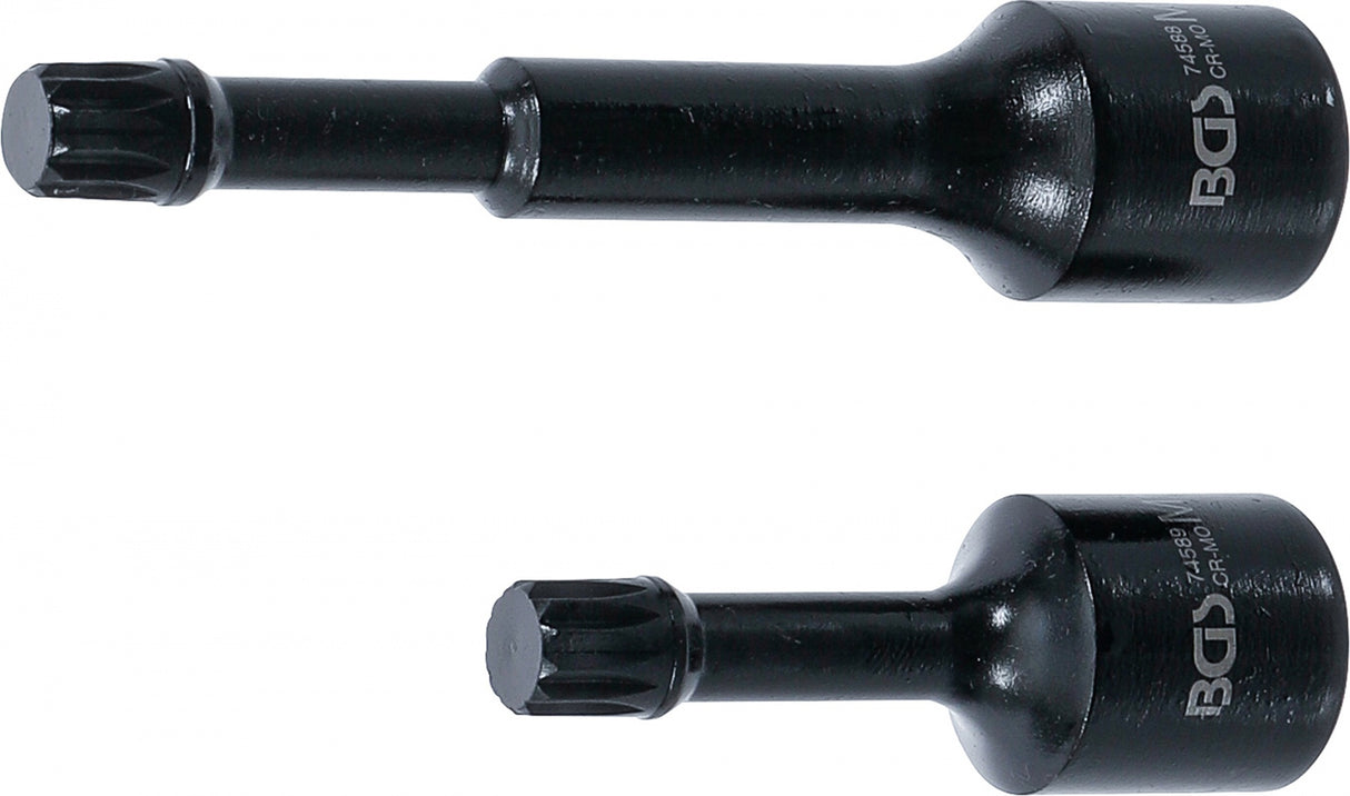 SPECIAL IMPACT BIT SOCKET SET | 12.5 MM (1/2") DRIVE | SPLINE (FOR XZN) M12 | FOR VAG | 2 PCS. (74590)
