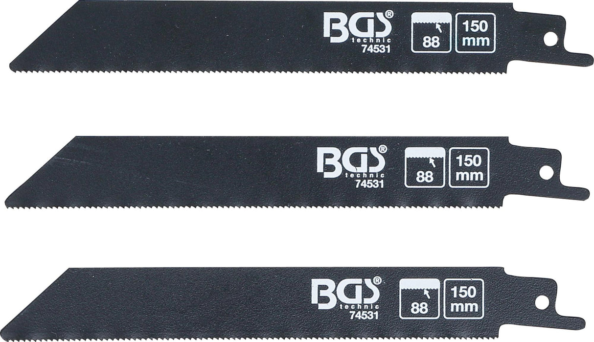 RECIPROCATING SAW BLADE SET | FOR METAL | FOR BGS 7367 | 3 PCS. (74531)