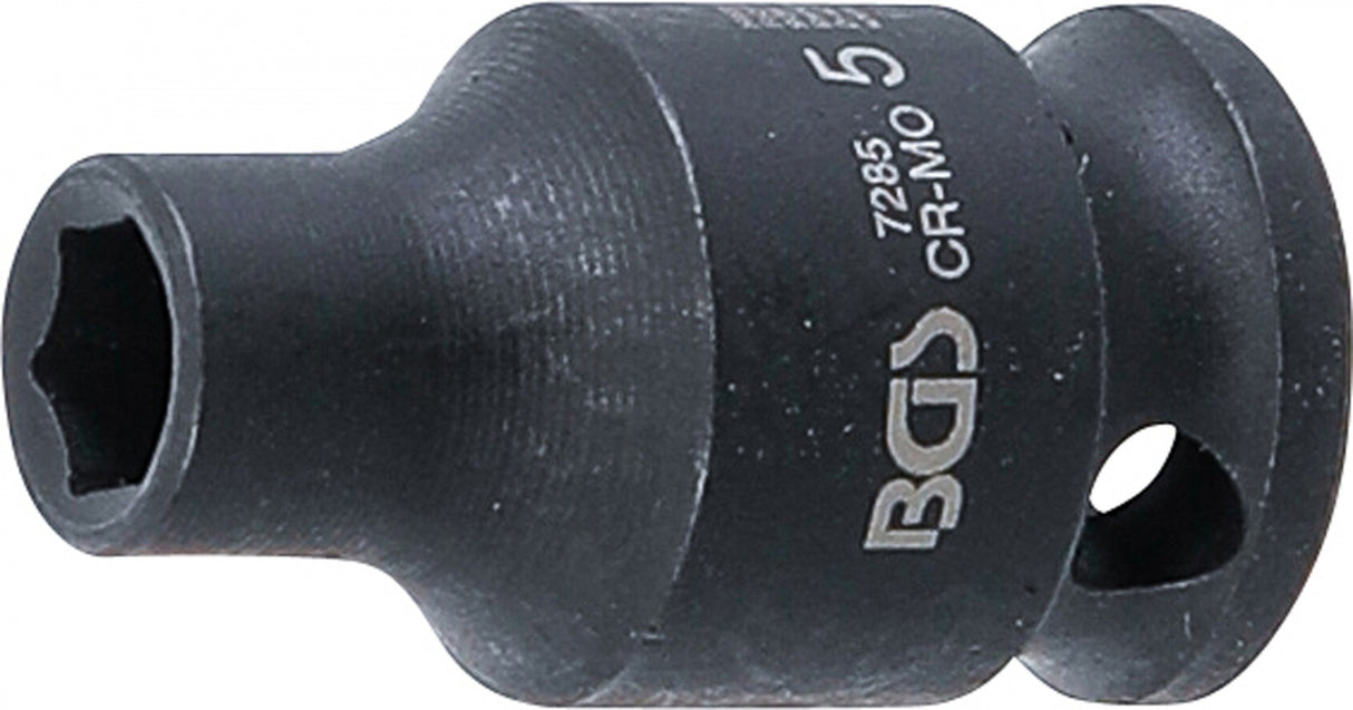 IMPACT SOCKET, HEXAGON | 6.3 MM (1/4") DRIVE | 5 MM (7285)