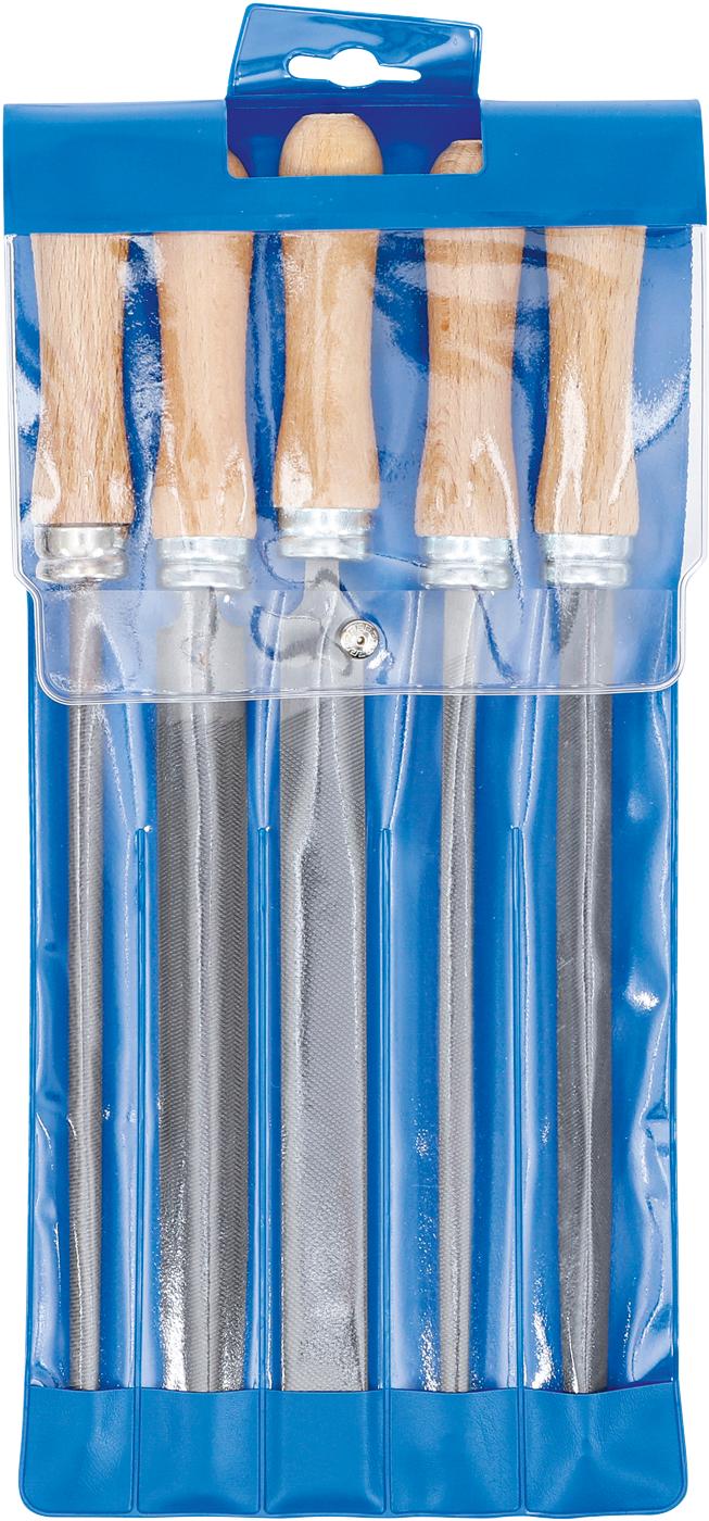 FILE SET | WOODEN HANDLE | 200 MM | 5 PCS. (50208)