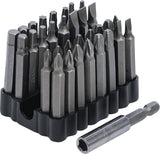 BIT SET FOR SECURITY SCREWS | 6.3 MM (1/4") DRIVE | 33 PCS. (20810)