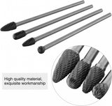 TUNGSTEN CARBIDE DIAMOND BURR SET | EXTRA LONG | 4 PCS. (SK8170)