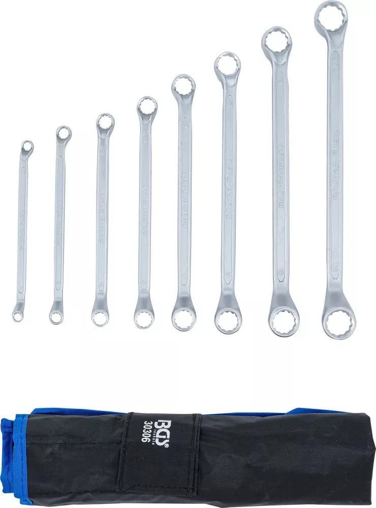 DOUBLE RING SPANNER SET | DEEP OFFSET ENDS | 6 X 7 - 20 X 22 MM | 8 PCS. (30306)