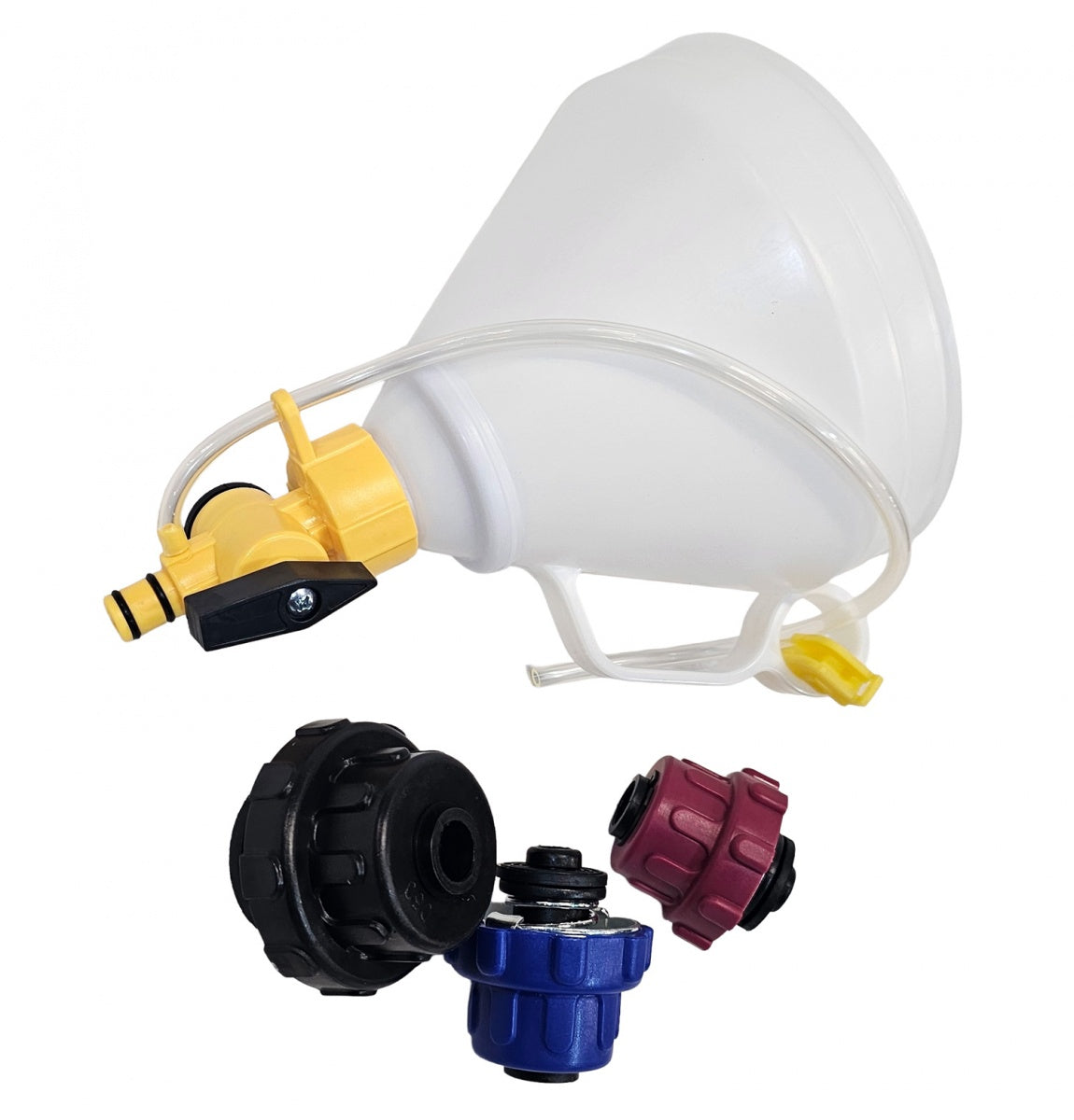 RADIATOR COOLANT FILLING FUNNEL SET | SPILL-PROOF | 4 PCS. (SK0044)