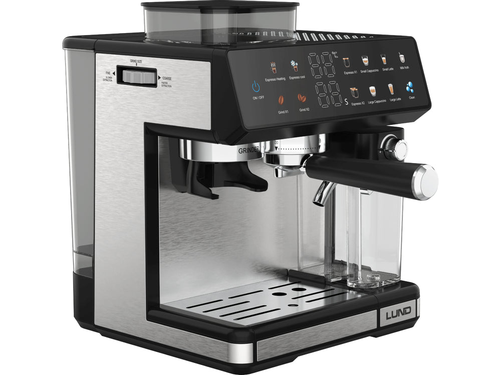 PRESSURE COFFEE MAKER WITH MILK FROTHER AND GRINDER 1350W (68501)