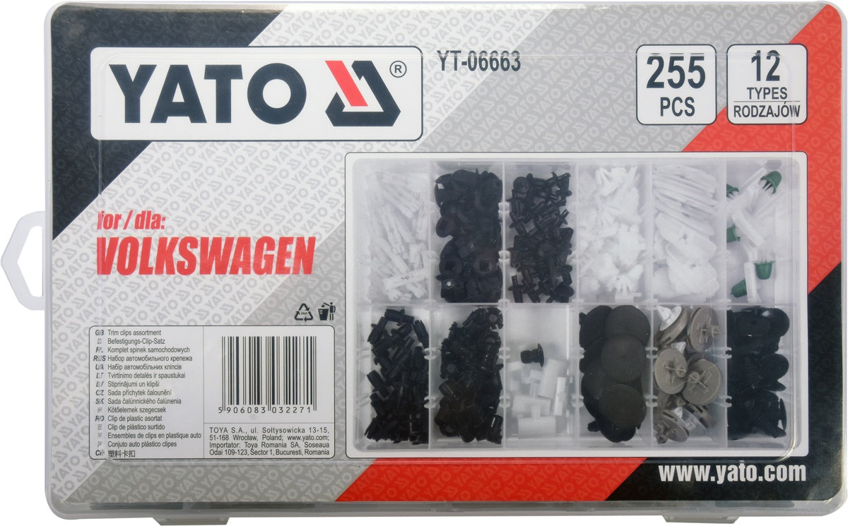 TRIM CLIPS ASSORTMENT VOLKSWAGEN 255 PCS (YT-06663)