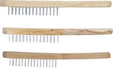 STEEL WIRE BRUSH SET | WOODEN HANDLE | 2, 3, 4 ROWS | 3 PCS. (85815)