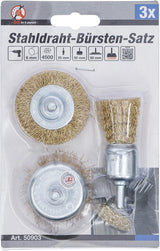 STEEL WIRE BRUSH SET | Ø 25 - 50 MM | 3 PCS. (50903)