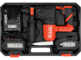 BRUSHLESS ROTARY HAMMER 18V SDS PLUS 2.5J - 2X BATTERY 4 AH (YT-827722)