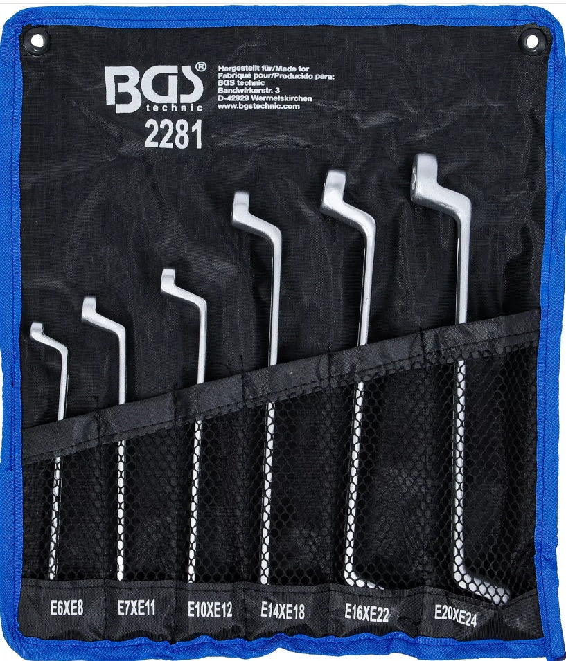 DOUBLE RING SPANNER SET WITH E-TYPE RING HEADS | OFFSET | E6 - E24 | 6 PCS. (2281)