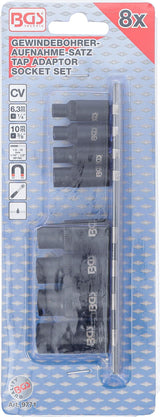 TAP ADAPTOR SOCKET SET | 6.3 MM (1/4") / 10 MM (3/8") DRIVE | 8 PCS. (9771)