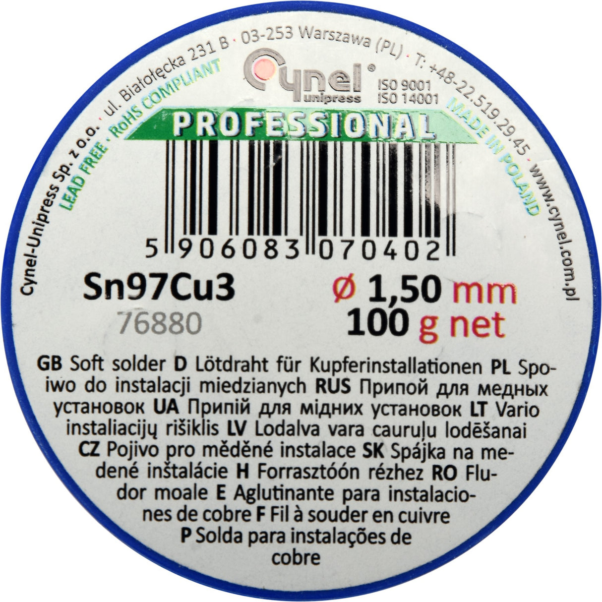 SOFT SOLDER 1.5MM 100G (76880)