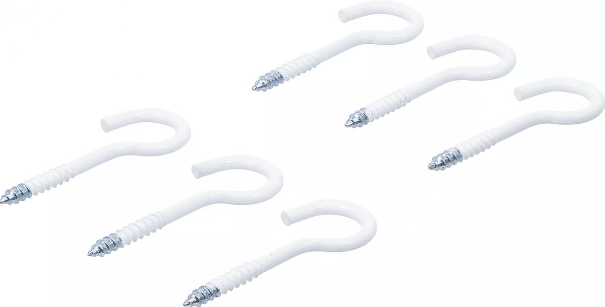 SCREW HOOK ASSORTMENT | WHITE | PLASTIC-COATED | 60 MM | 6 PCS. (88181)