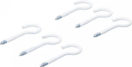 SCREW HOOK ASSORTMENT | WHITE | PLASTIC-COATED | 60 MM | 6 PCS. (88181)