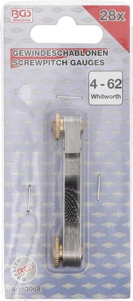 SCREWPITCH GAUGE | 28 BLADES | WHITWORTH 4G - 62G (3068)