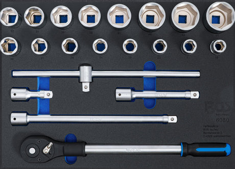 TOOL TRAY 3/3: SOCKET SET | 20 MM (3/4") DRIVE | 21 PCS. (6080)