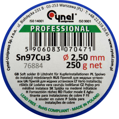 SOFT SOLDER 2.5MM 250G (76884)