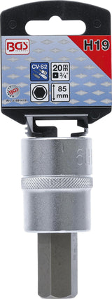 BIT SOCKET | 20 MM (3/4") DRIVE | INTERNAL HEXAGON 19 MM (5189-H19)