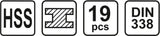 TWIST DRILL SET HSS 1-10MM /19PCS (21999)