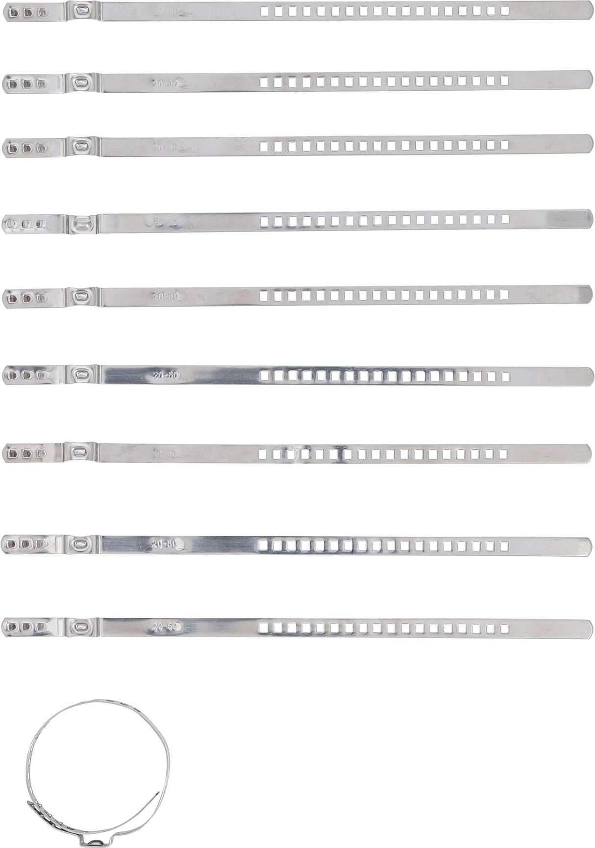 AXLE BOOT CLAMP SET | STAINLESS STEEL | 7 MM | 20 - 50 MM | 10 PCS. (70327)