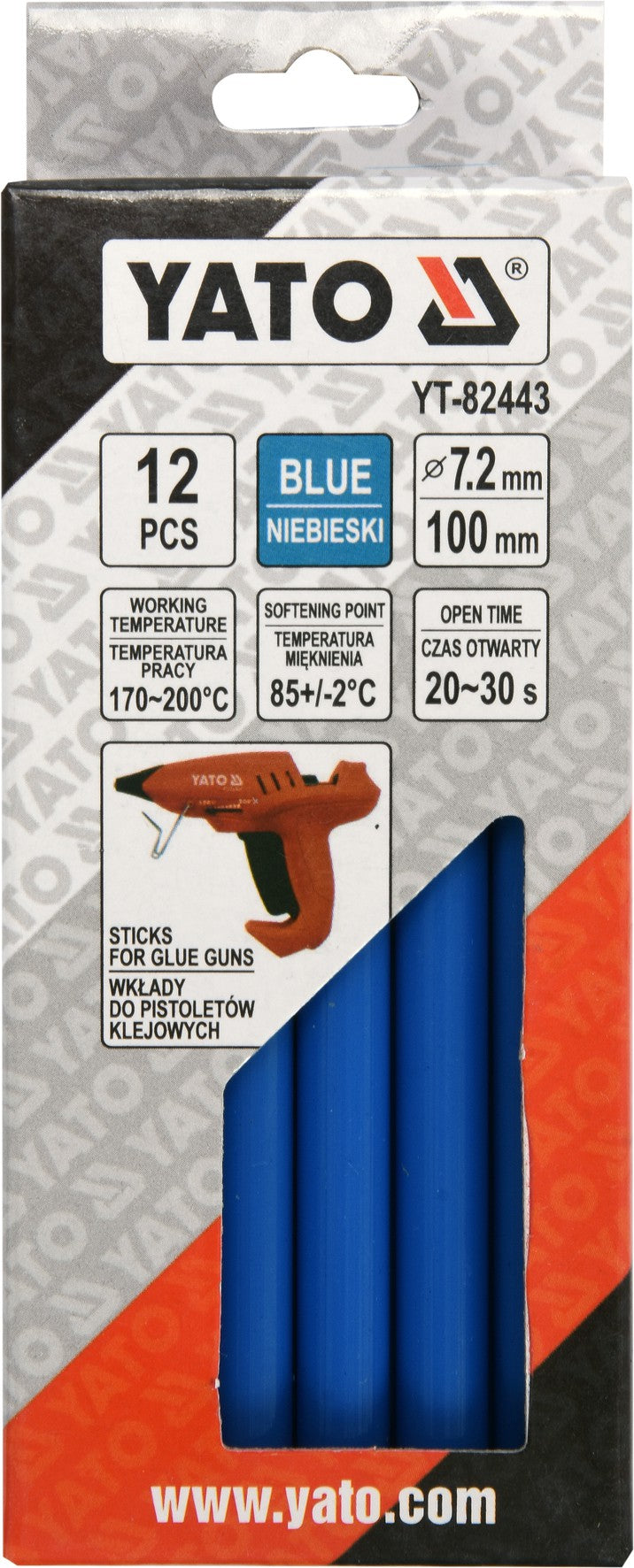 12 PCS SET GLUE STICKS 7,2X100MM BLUE (YT-82443)