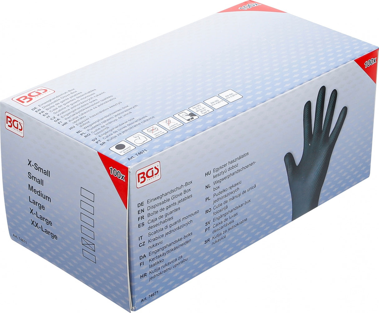 DISPOSABLE GLOVE BOX | NITRILE | WITH EXTRA GRIP | GR. XL | 100 ST. (74671)