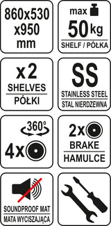 SERVICE TROLLEY 2 TIERS (YG-09090)
