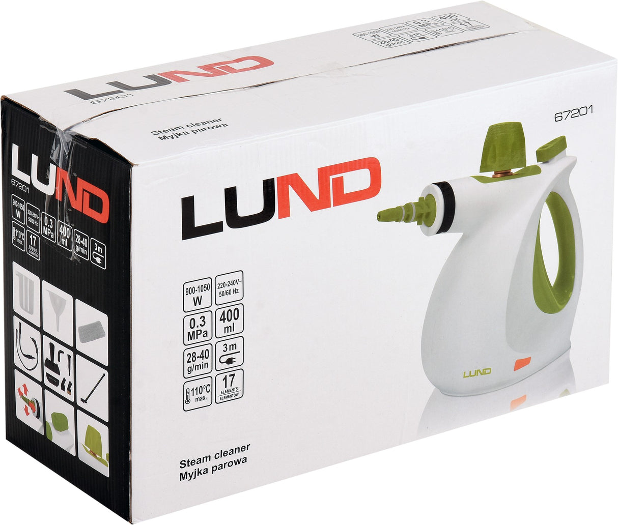 STEAM CLEANER 900-1050W, 17 ACCESSORIES (67201V)