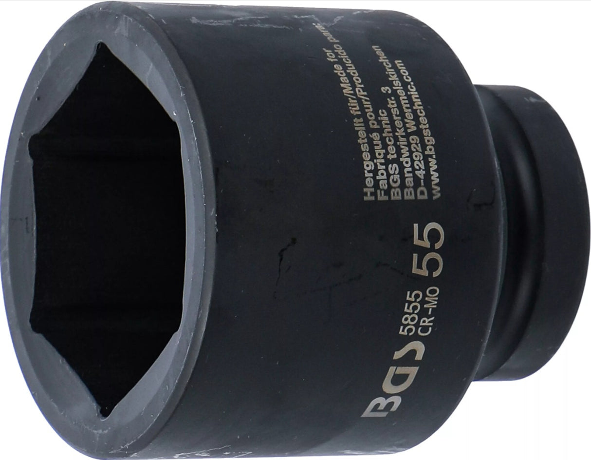 IMPACT SOCKET, HEXAGON | 25 MM (1") DRIVE | 55 MM (5855)
