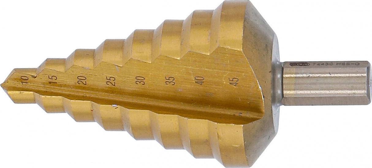 STEP DRILL | TITANIUM-NITRIDED | Ø 10 - 45 MM (74430B)