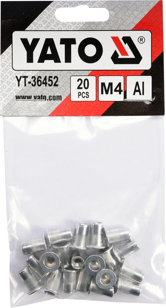 THREADED ALUMINUM RIVET NUTS M4, 20PCS (YT-36452)