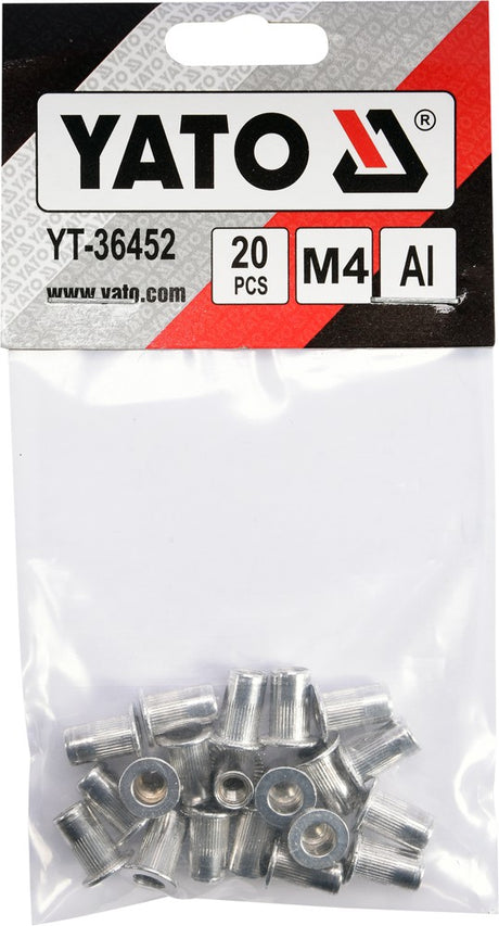 THREADED ALUMINUM RIVET NUTS M4, 20PCS (YT-36452)