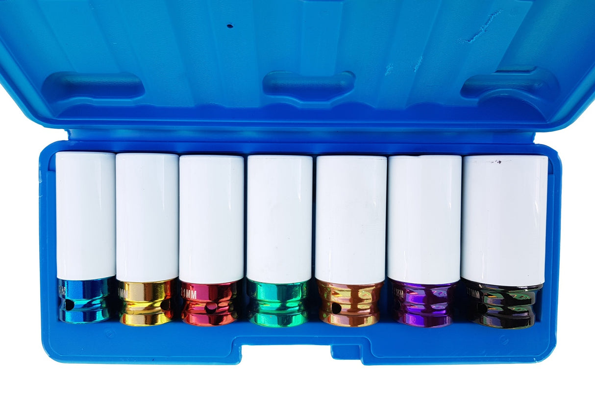 THIN-WALLED IMPACT SOCKET SET WITH PROTECTION | 12.5 MM (1/2") | 7 PCS. (SK7207)