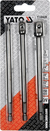 3PCS SOCKET ADAPTE HEX SHA 1/4, 3/8, 1/2 (YT-04628)