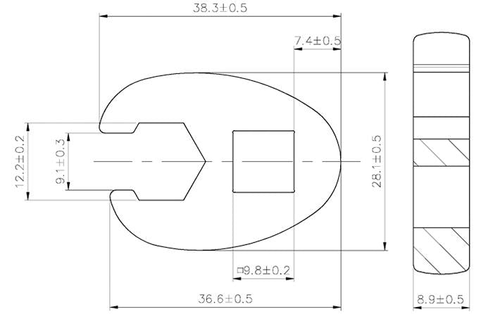 CROWFOOT SPANNER | 10 MM (3/8") DRIVE | 12 MM (1756-12)