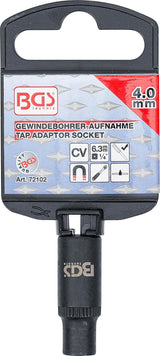 TAP ADAPTOR SOCKET | 6.3 MM (1/4") DRIVE | 4.0 MM (72102)